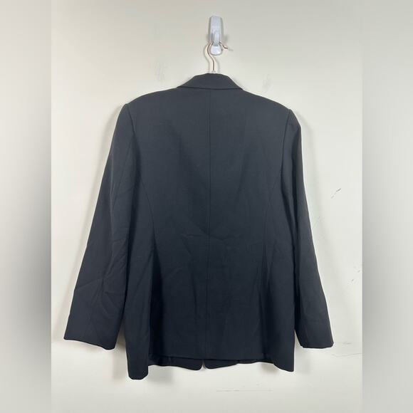 J. Crew Wool Blazer Black Three Button Lined Long Sleeve Career Size 14 Vintage - Picture 2 of 5